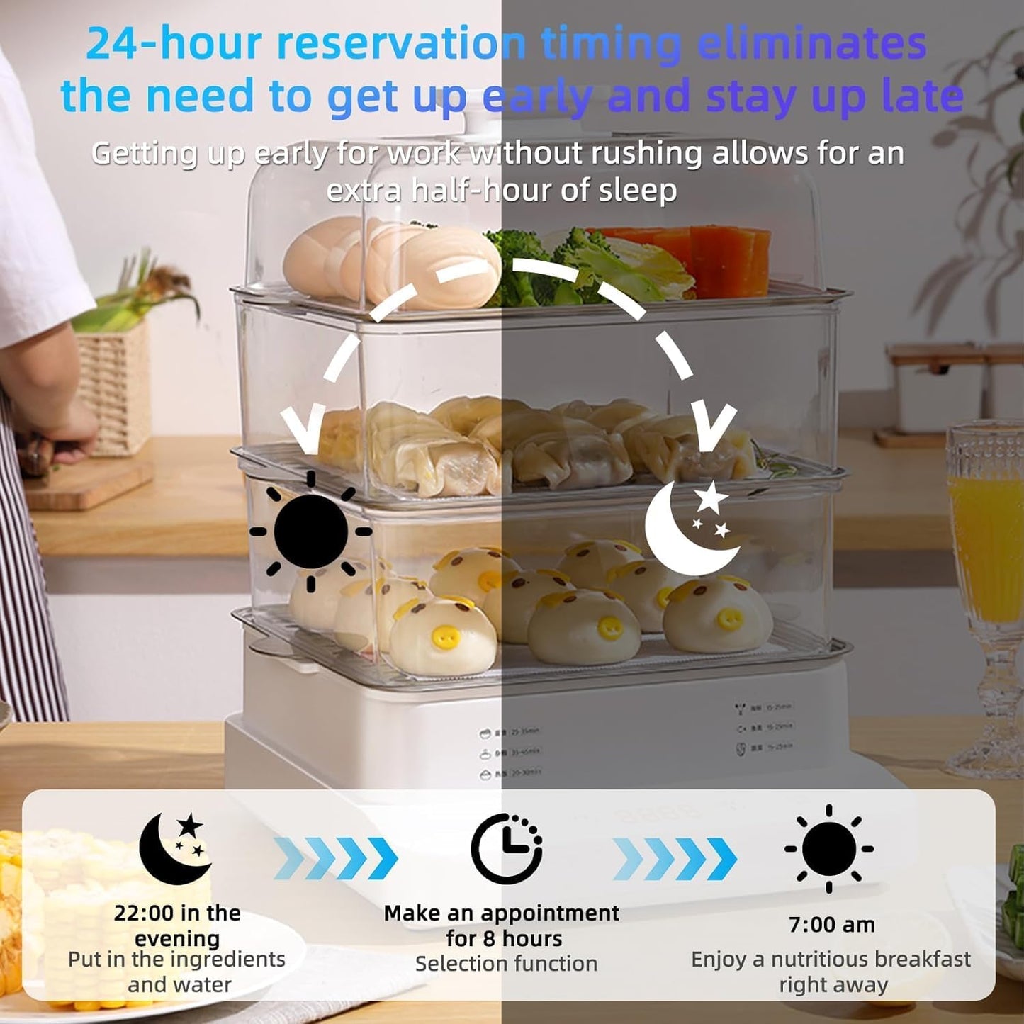 🍳 3-Tier Electric Food Steamer – Healthy Cooking Made Simple 🌿✨