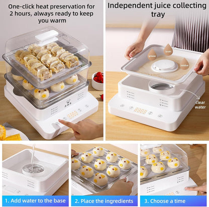 🍳 3-Tier Electric Food Steamer – Healthy Cooking Made Simple 🌿✨