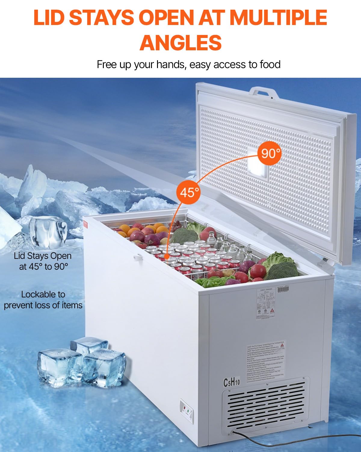 ❄️ Commercial Chest Freezer – Freestanding Stainless Steel Deep Freezer for Food Storage ⚡🍖
