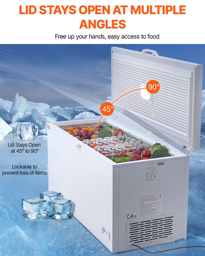 ❄️ Commercial Chest Freezer – Freestanding Stainless Steel Deep Freezer for Food Storage ⚡🍖