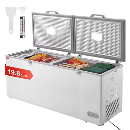 ❄️ Commercial Chest Freezer – Freestanding Stainless Steel Deep Freezer for Food Storage ⚡🍖