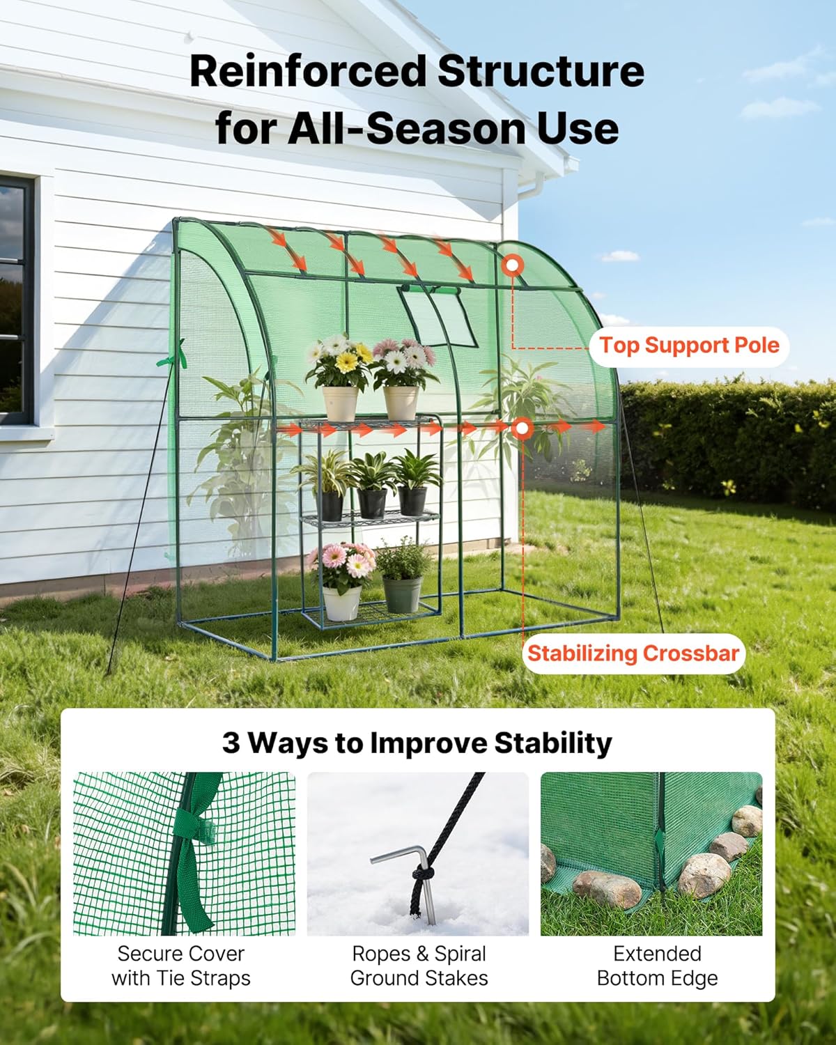 🌿 Walk-In Portable Greenhouse – Outdoor Plant House with UV Protection & Ventilation 🌱✨